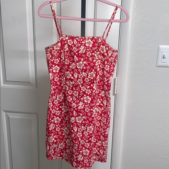 Vintage no boundaries floral square neck Hawaiian cotton blend resort dress - Picture 5 of 8